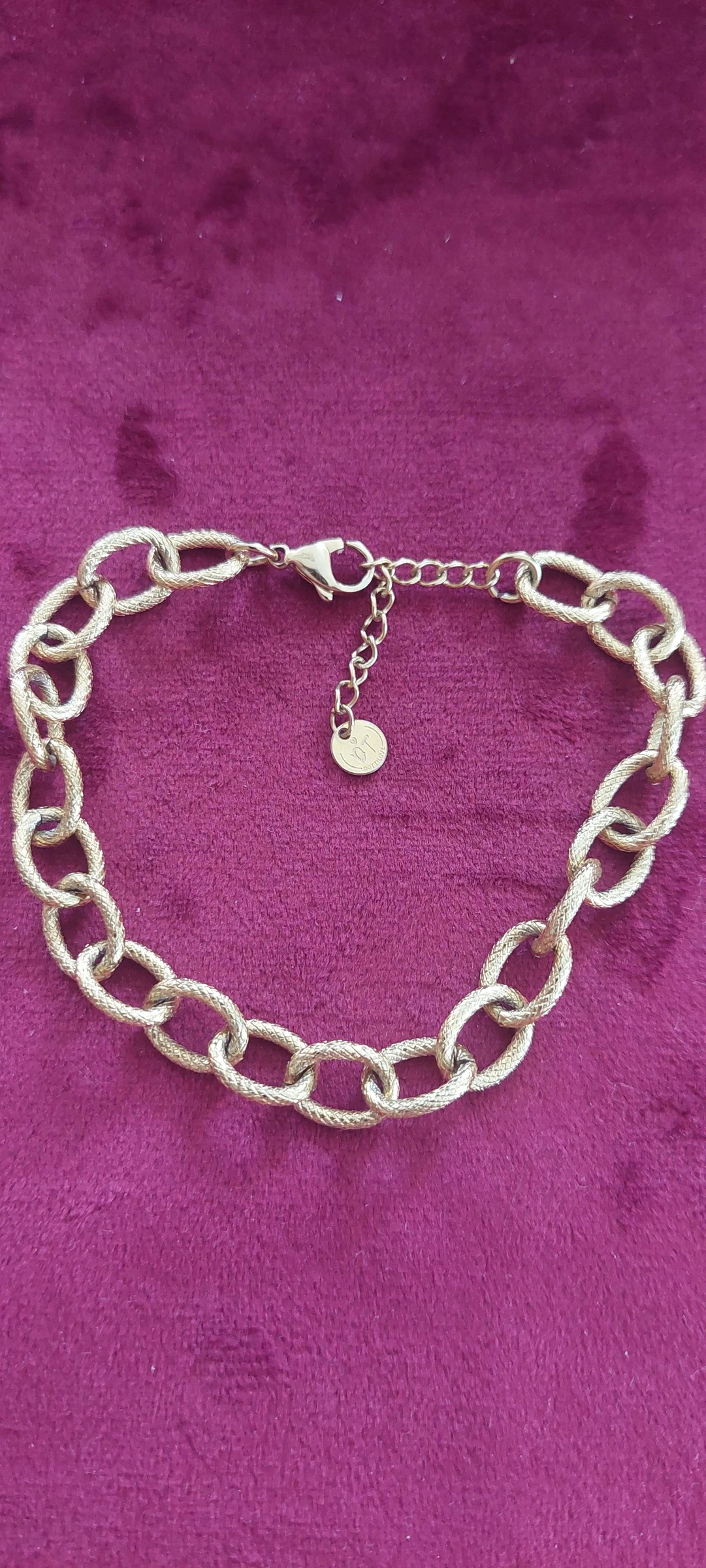 Joli Bracelet Doré DOTTILOVE en Acier Inoxydable – Grosse Maille 🌟